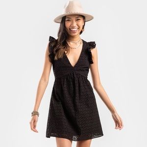 Francesca’s Connie Ruffle Sleeve Eyelet Babydoll Dress